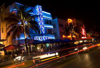 Image showing night scene ocean drive editorial miami