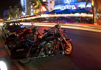 Image showing night scene ocean drive editorial miami