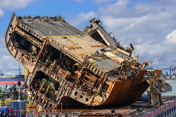 Image showing Shipwreck ad shipyard