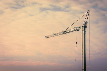 Image showing Crane in the sunrise