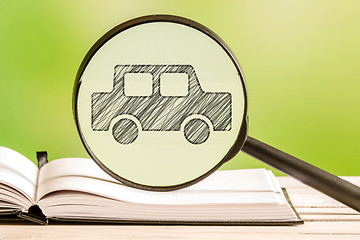 Image showing Car search with a pencil drawing