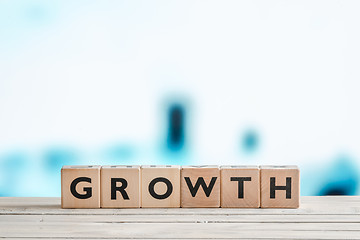 Image showing Growth sign made of wooden cubes