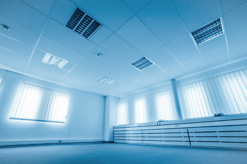 Image showing Office space in blue colors