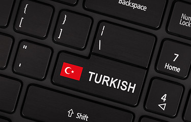 Image showing Enter button with flag Turkey - Concept of language