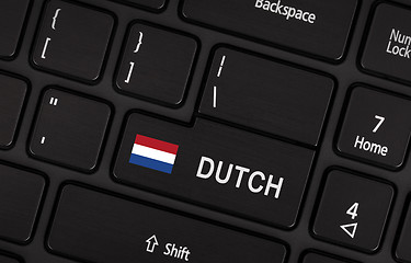 Image showing Enter button with flag Netherlands - Concept of language