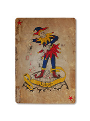 Image showing Very old playing card, Joker