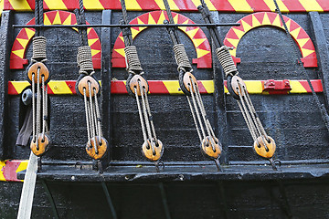 Image showing Ropes and Pulleys