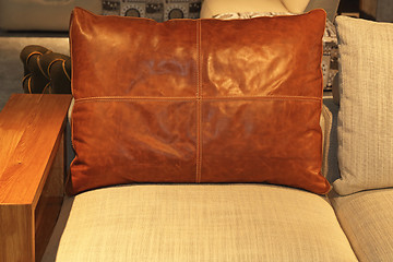 Image showing Leather Pillow