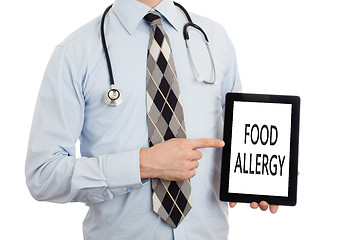 Image showing Doctor holding tablet - Food allergy