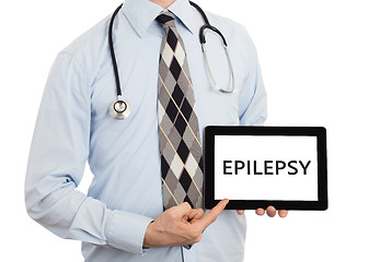 Image showing Doctor holding tablet - Epilepsy