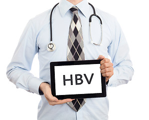 Image showing Doctor holding tablet - HBV