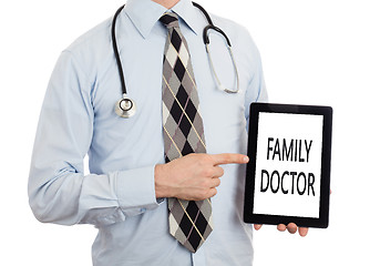 Image showing Doctor holding tablet - Family doctor