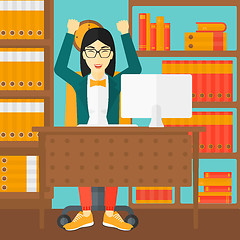 Image showing Woman working at office.