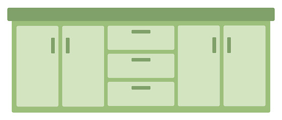 Image showing Kitchen cabinet with drawers