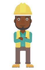 Image showing Friendly builder with arms crossed.