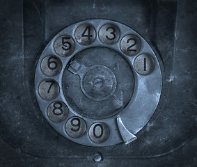 Image showing Closeup of vintage telephone dial