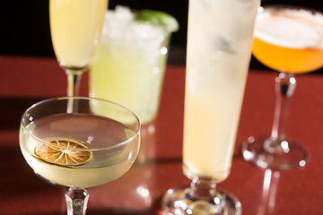 Image showing set of different cocktails