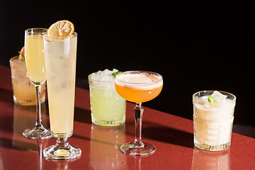 Image showing set of different cocktails