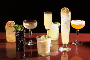 Image showing set of different cocktails