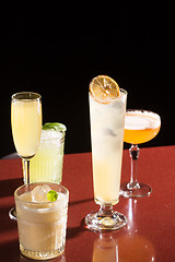 Image showing set of different cocktails