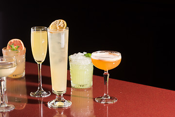 Image showing set of different cocktails