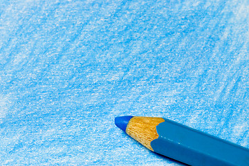 Image showing Blue color pencil with coloring

