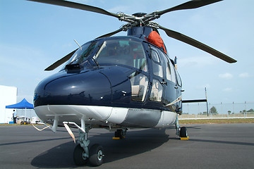 Image showing Large, blue helicopter