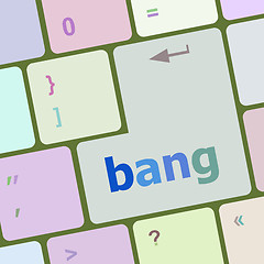 Image showing bank word on keyboard key, notebook computer button vector illustration