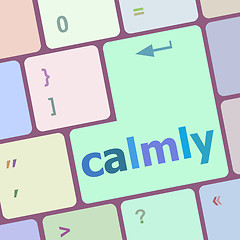 Image showing calmly key on computer keyboard button vector illustration