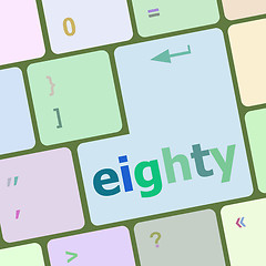 Image showing enter keyboard key with eighty button vector illustration