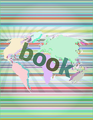 Image showing book word on digital touch screen vector illustration