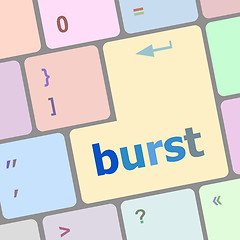 Image showing Computer keyboard with burst key. business concept vector illustration