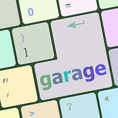 Image showing garage button on computer pc keyboard key vector illustration