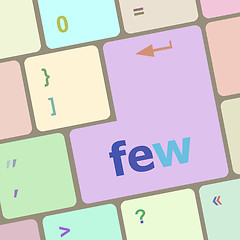Image showing few word on keyboard key, notebook computer button vector illustration