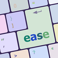 Image showing easy word on keyboard key, notebook computer button vector illustration