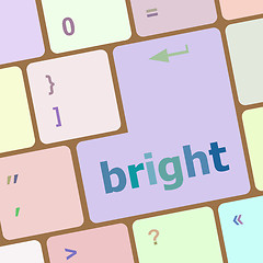 Image showing Button with bright on computer keyboard. business concept vector illustration