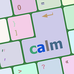 Image showing calm key on computer keyboard button vector illustration