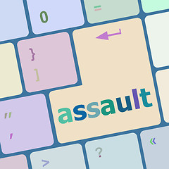 Image showing Keyboard with enter button, assault word on it vector illustration