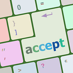 Image showing accept on computer keyboard key enter button vector illustration