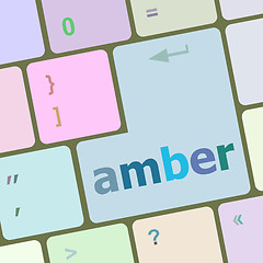 Image showing amber Button on Modern Computer Keyboard key vector illustration