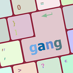 Image showing gang button on computer pc keyboard key vector illustration
