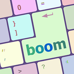 Image showing boom button on computer pc keyboard key vector illustration