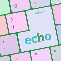 Image showing keyboard key with echo button vector illustration