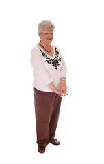 Image showing Elderly woman standing full body.