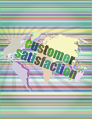 Image showing Marketing concept: words customer satisfaction on digital screen vector illustration