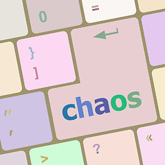 Image showing chaos keys on computer keyboard, business concept, raster vector illustration