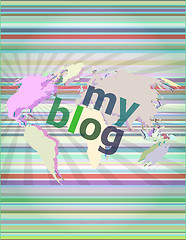 Image showing my blog - green digital background - Global internet concept vector illustration