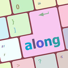 Image showing along words concept with key on keyboard vector illustration
