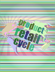 Image showing product retail cycle - digital touch screen interface vector illustration