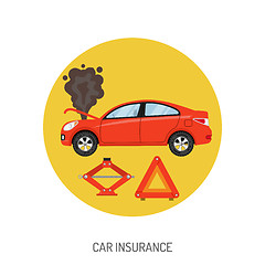 Image showing Car Insurance Flat Icon